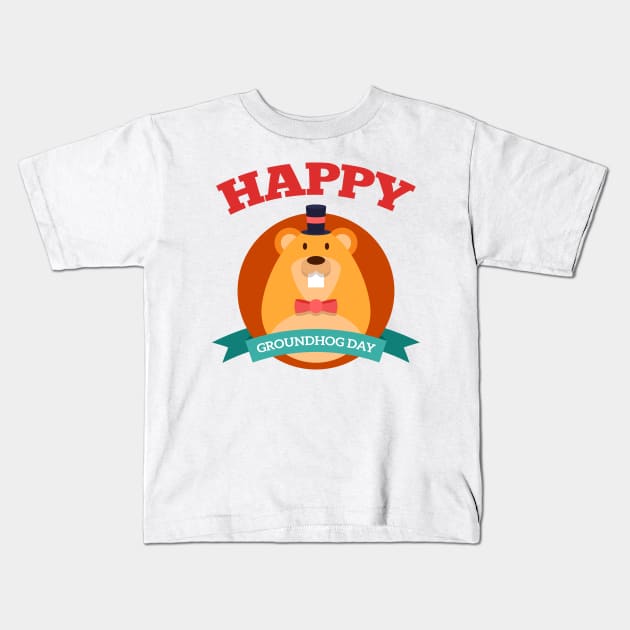 Happy Groundhog Day 2021 Kids T-Shirt by vladocar